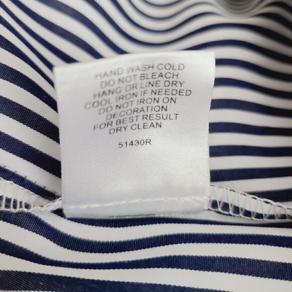 Romeo & Juliet Couture Blouse S Blue Striped Embroidered Sleeve Off Shou… - Picture 9 of 9